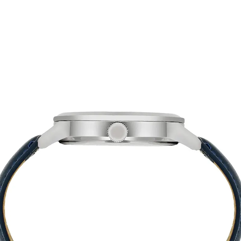 Q&Q Japan Quartz Blue Dial Leather Strap Men's Watch- A11A-003PY